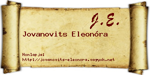 Jovanovits Eleonóra névjegykártya